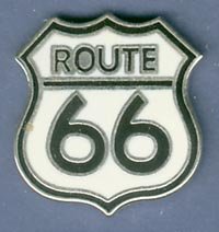 White Route 66 Hat Pin
