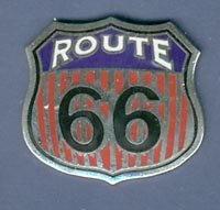 Patriotic Red White and Blue Route 66 Hat Pin