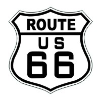 White 3 inch Route 66 Sticker