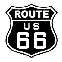 Black 3 inch Route 66 Sticker