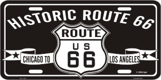 Historic Route 66 Metal License Plate