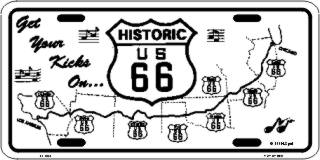 Get Your Kicks on Route 66 Metal License Plate Ver1