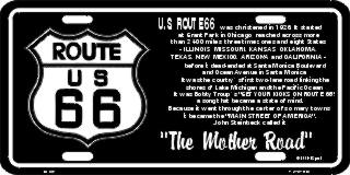The Mother Road Route 66 Metal License Plate