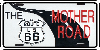 The Mother Road Route 66 Metal License Plate