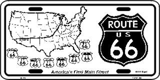 America's First Main Street Route 66 Metal License Plate