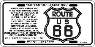 Route 66 Bobby Troop Metal License Plate