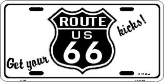 Get your Kicks Route 66 Metal License Plate