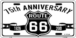75th Anniversary Route 66 Metal License Plate