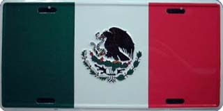 Mexico Flag License Plate