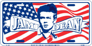 Patriotic US Flag James Dean Metal License Plate