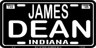 Black Indiana James Dean Metal License Plate